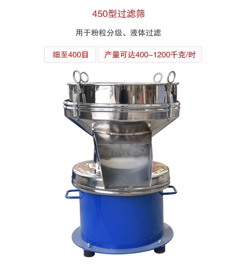 450型過濾篩用于粉粒分級、液體過濾